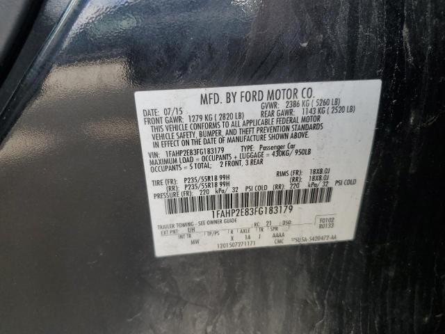 2015 Ford Taurus Sel VIN: 1FAHP2E83FG183179 Lot: 54348564