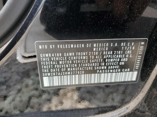 2017 Volkswagen Jetta S VIN: 3VW2B7AJ3HM277928 Lot: 55187794