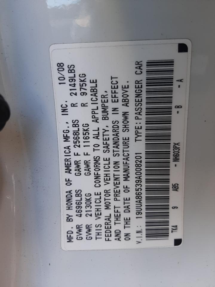 19UUA86539A008201 2009 Acura Tl