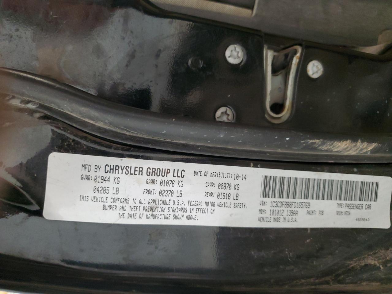 1C3CDFBB8FD165769 2015 Dodge Dart Sxt