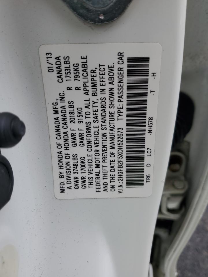 2HGFB2F5XDH522673 2013 Honda Civic Lx