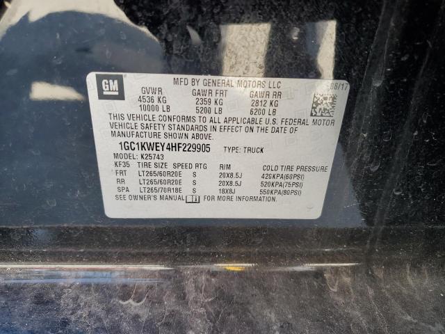 2017 CHEVROLET SILVERADO - 1GC1KWEY4HF229905
