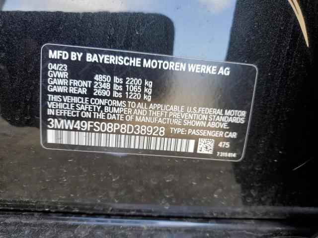 2023 BMW M340I VIN: 3MW49FS08P8D38928 Lot: 56476854