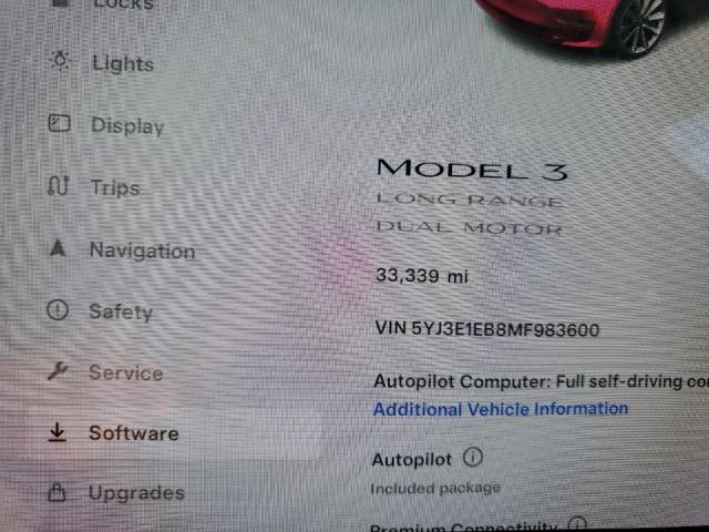 2021 Tesla Model 3 VIN: 5YJ3E1EB8MF983600 Lot: 55174634