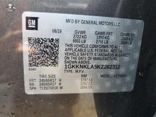 2019 GMC Acadia Sle VIN: 1GKKNKLA5KZ282312 Lot: 55493274