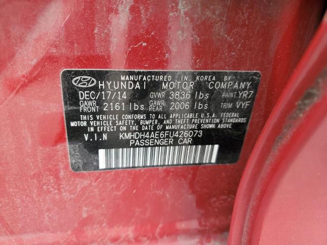 2015 Hyundai Elantra Se VIN: KMHDH4AE6FU426073 Lot: 54644104