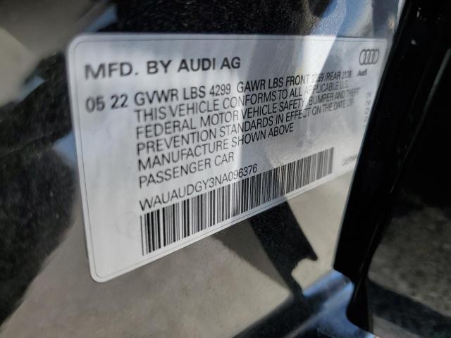 2022 Audi A3 Premium VIN: WAUAUDGY3NA096376 Lot: 53881334