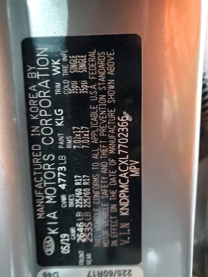 KNDPMCACXL7702366 2020 Kia Sportage Lx