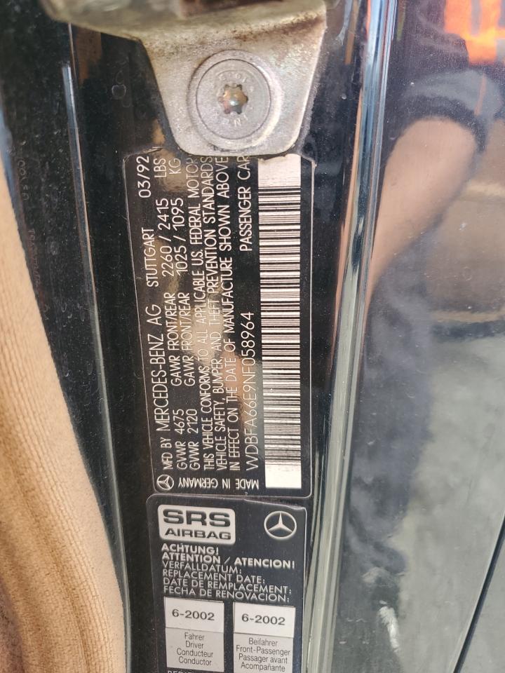 WDBFA66E9NF058964 1992 Mercedes-Benz 500 Sl