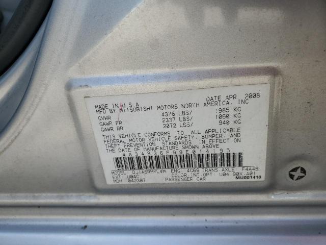 2009 Mitsubishi Galant Es VIN: 4A3AB36F99E014195 Lot: 54398814