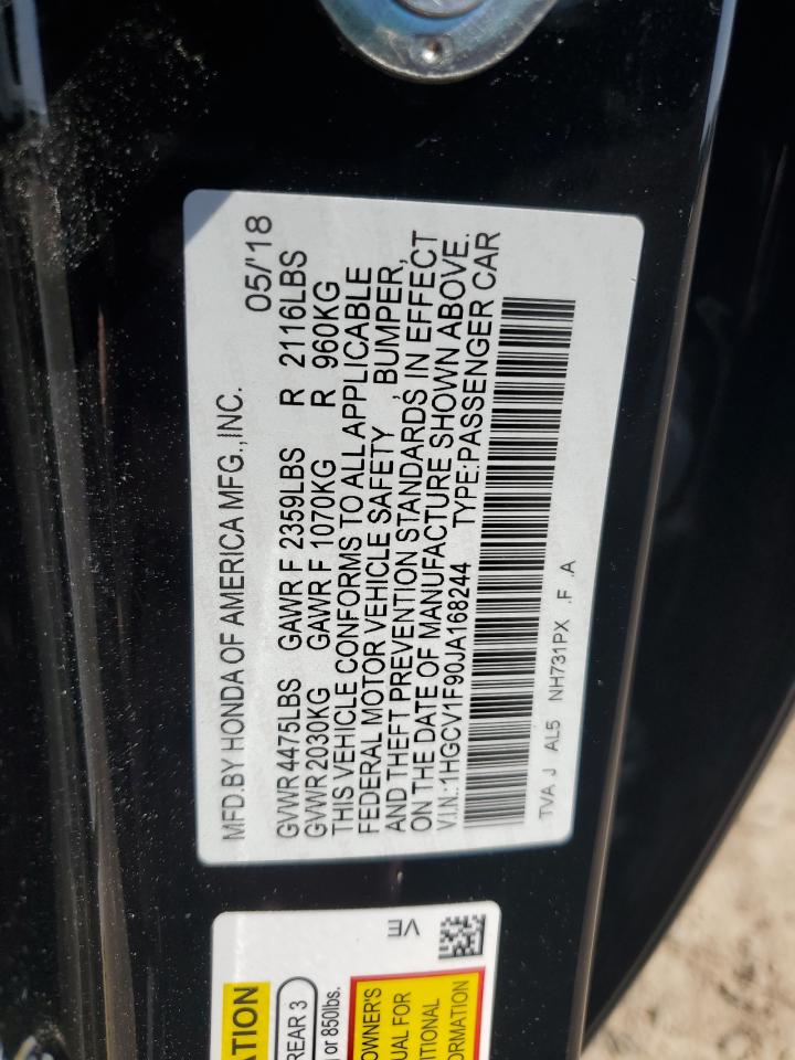 1HGCV1F90JA168244 2018 Honda Accord Touring