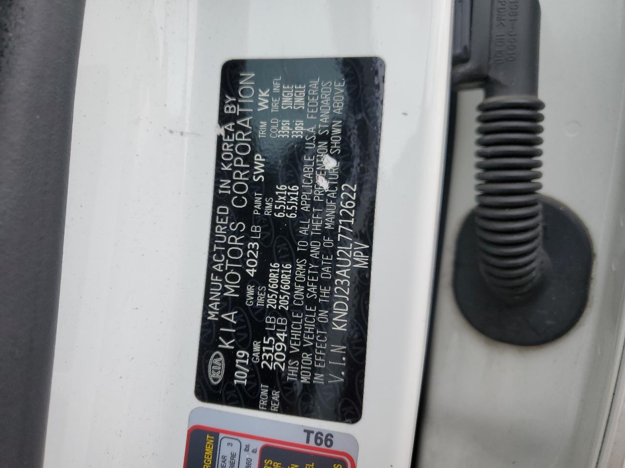 KNDJ23AU2L7712622 2020 Kia Soul Lx