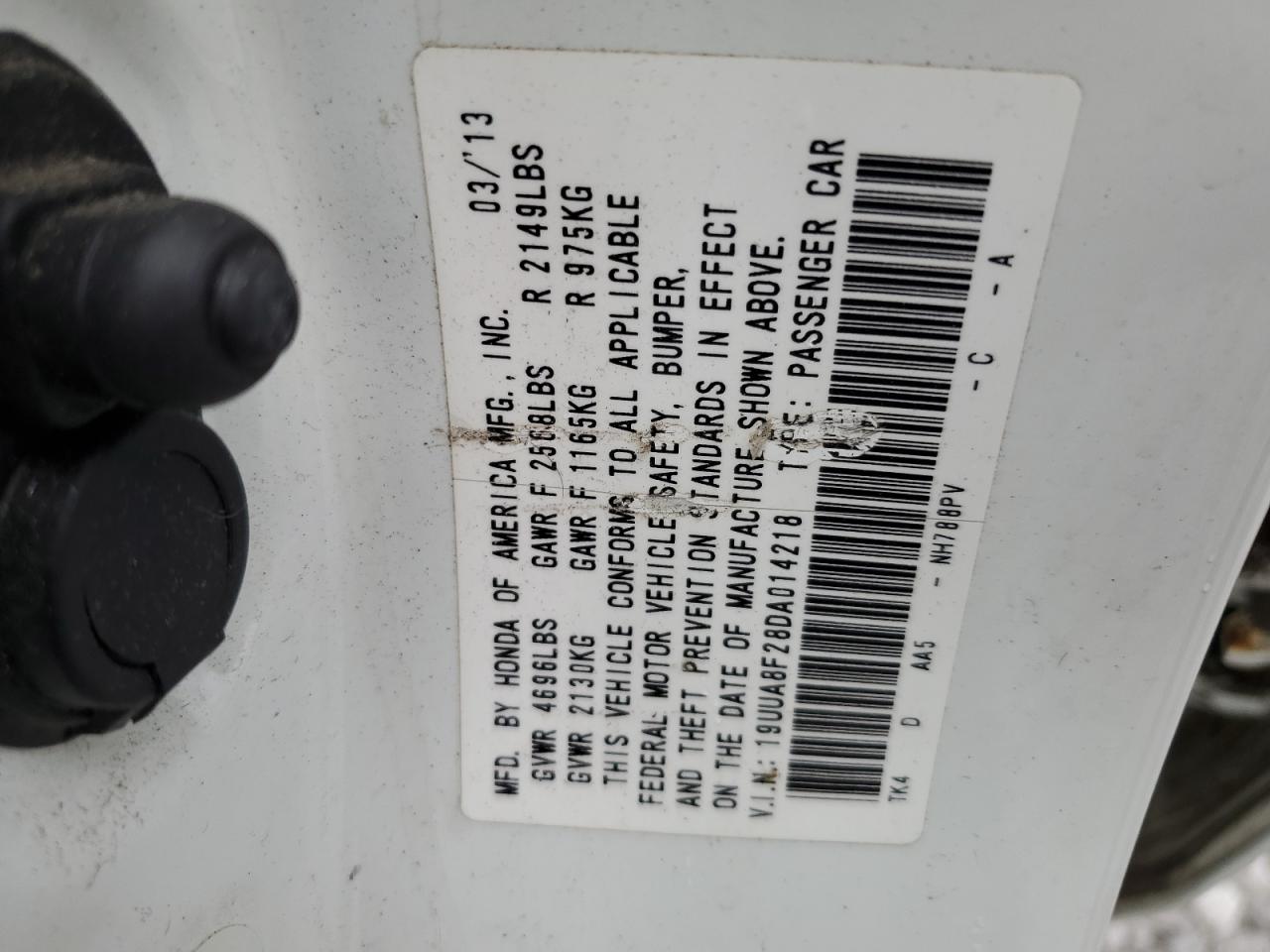 19UUA8F28DA014218 2013 Acura Tl