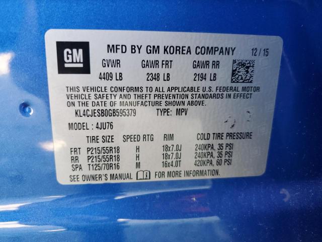 2016 Buick Encore VIN: KL4CJESB0GB595379 Lot: 56276024