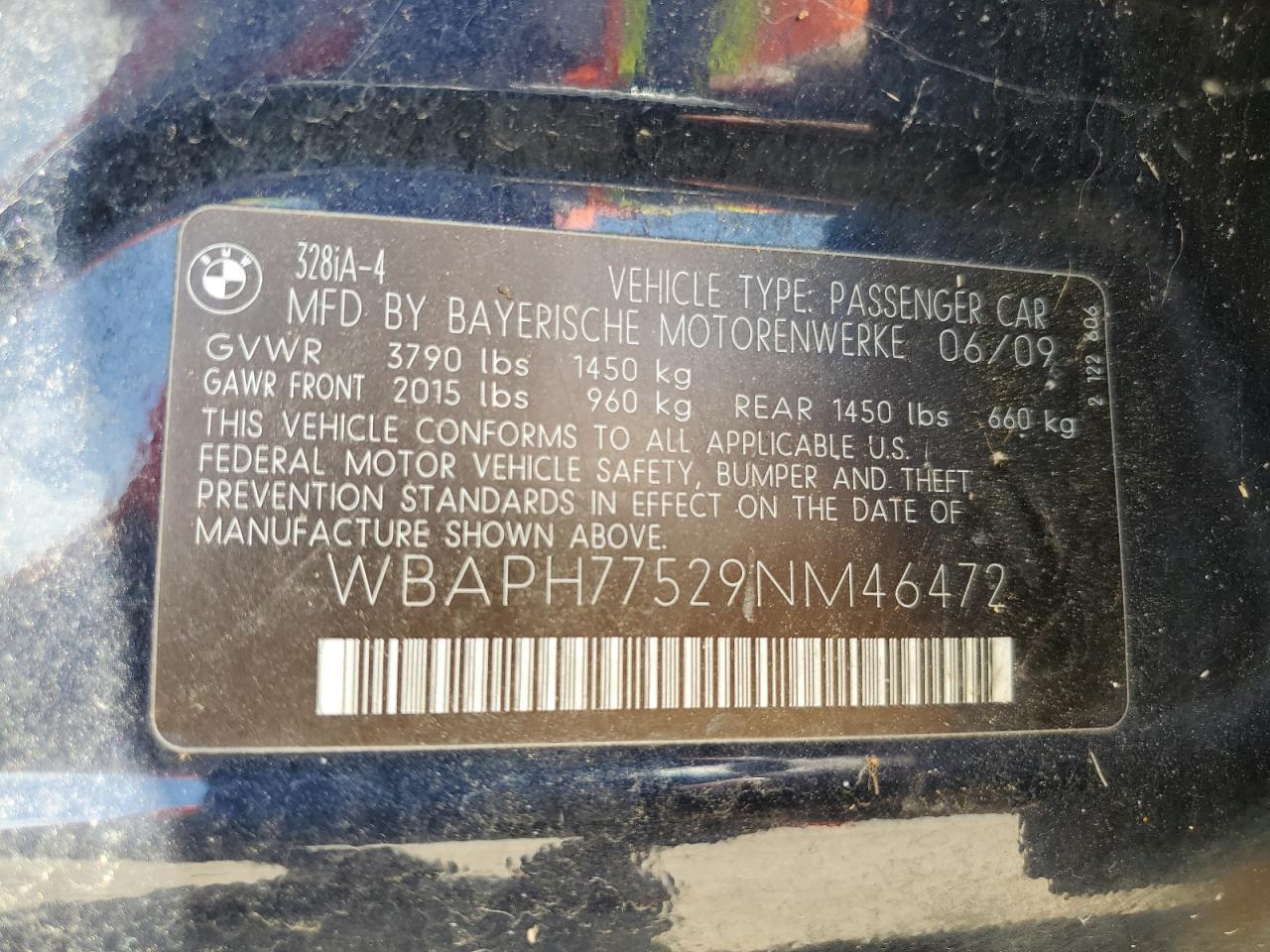 WBAPH77529NM46472 2009 BMW 328 I