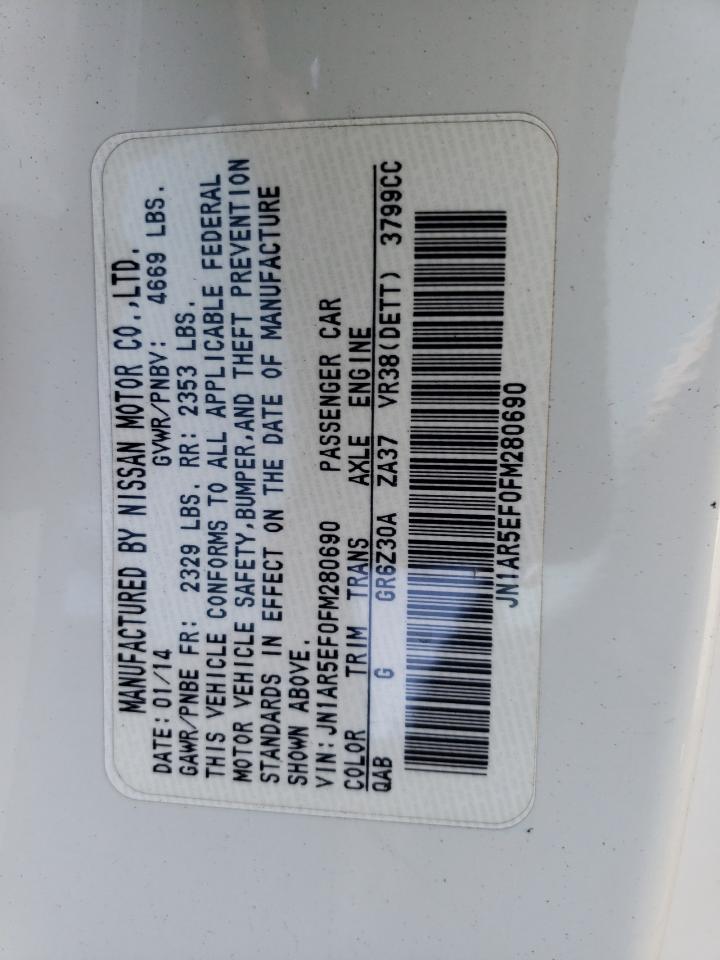 JN1AR5EF0FM280690 2015 Nissan Gt-R Premium