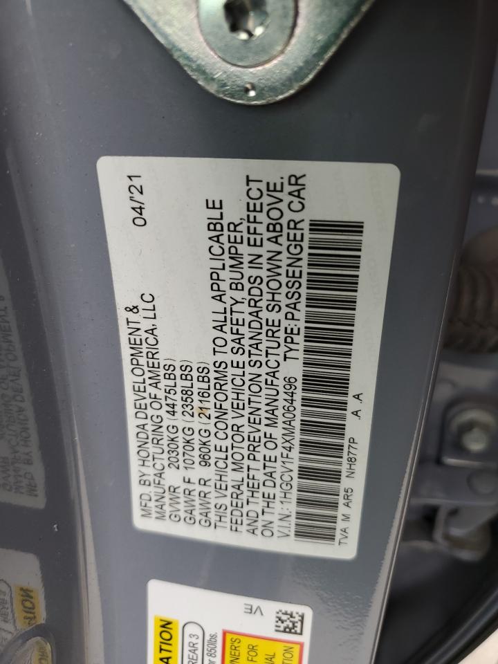 1HGCV1F4XMA064496 2021 Honda Accord Sport Se