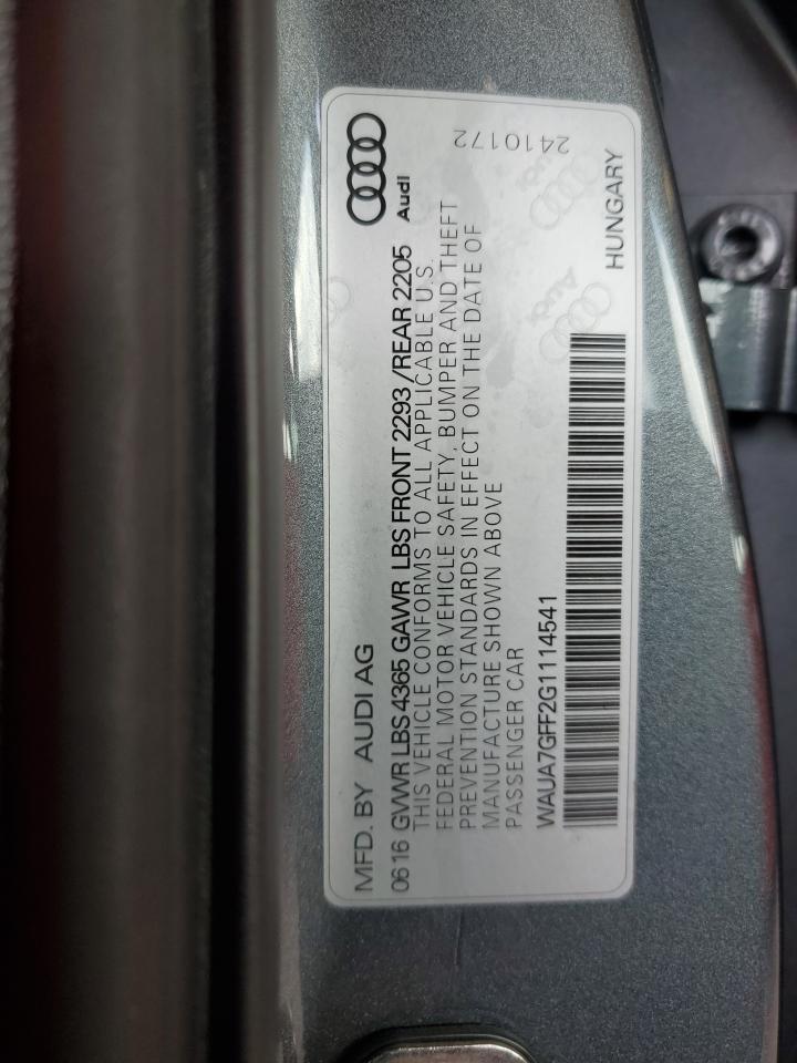 WAUA7GFF2G1114541 2016 Audi A3 Premium