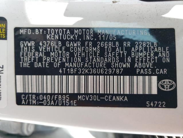 2006 Toyota Camry Le VIN: 4T1BF32K36U629787 Lot: 50699764