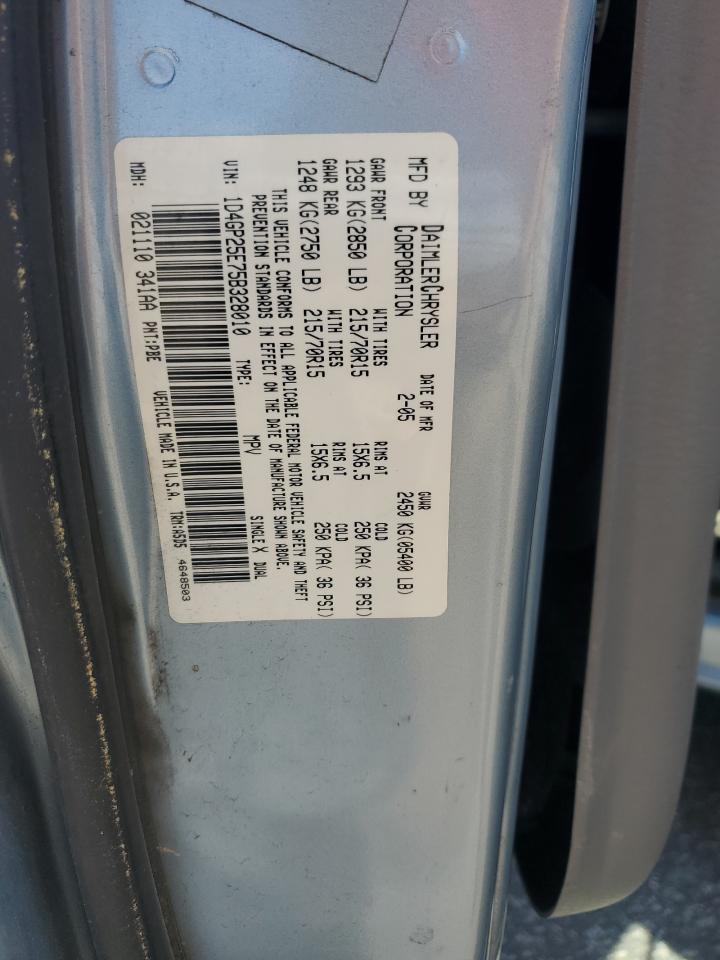 1D4GP25E75B328010 2005 Dodge Caravan Se