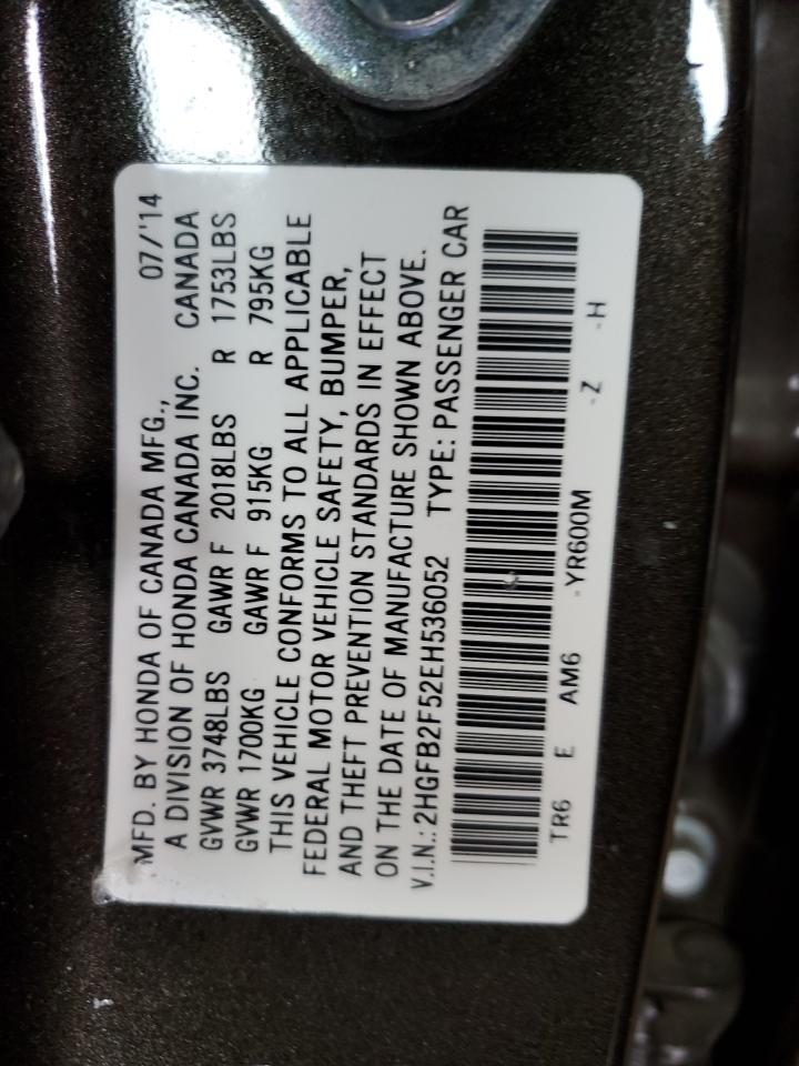 2HGFB2F52EH536052 2014 Honda Civic Lx