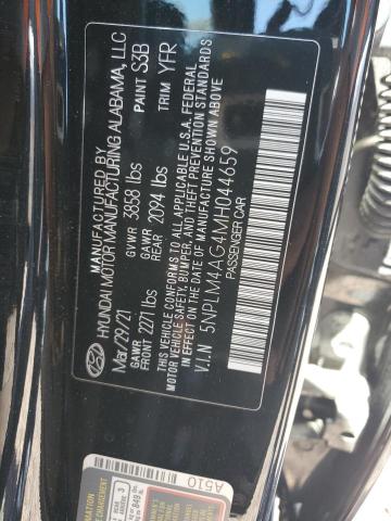 2021 Hyundai Elantra Sel VIN: 5NPLM4AG4MH044659 Lot: 54623244