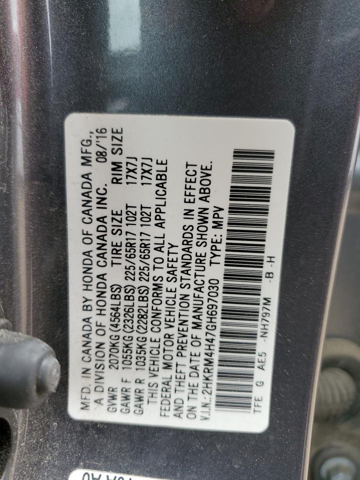 2HKRM4H47GH697030 2016 Honda Cr-V Se