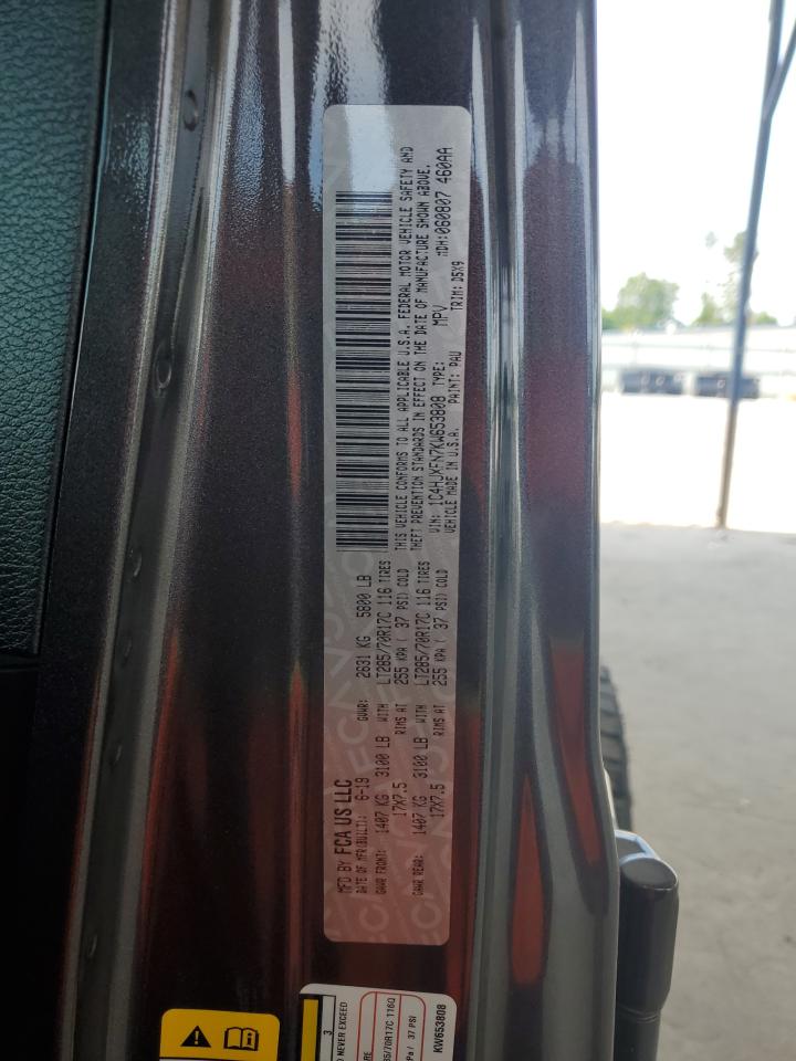 1C4HJXFN7KW653808 2019 Jeep Wrangler Unlimited Rubicon