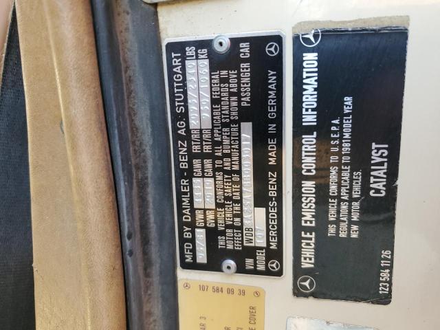 1981 Mercedes-Benz 380 Slc VIN: WDBBA25A7BB003017 Lot: 55540514