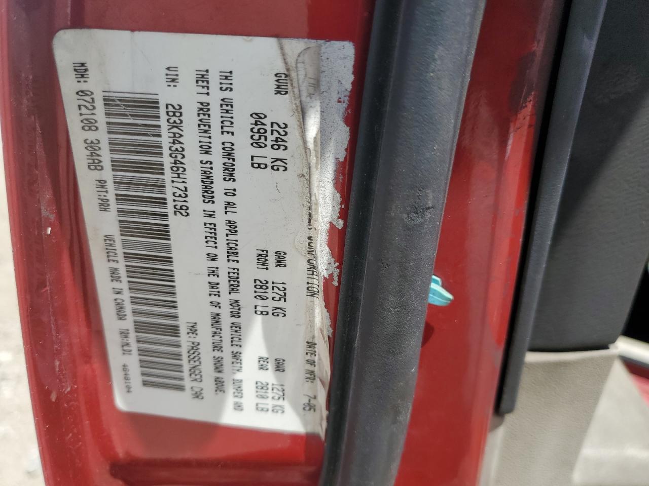 2B3KA43G46H173192 2006 Dodge Charger Se