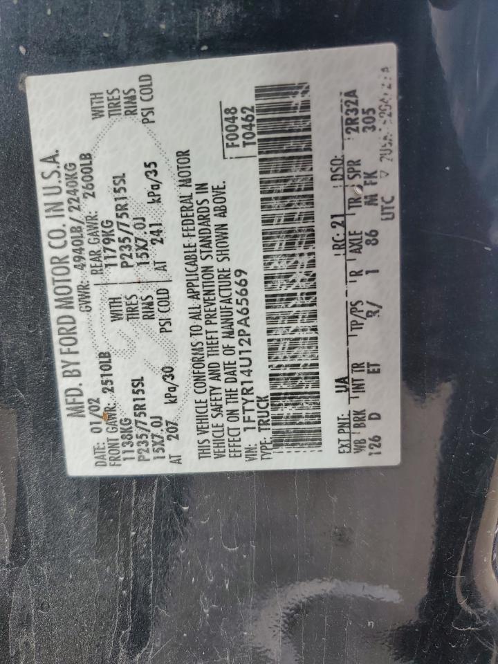 1FTYR14U12PA65669 2002 Ford Ranger Super Cab