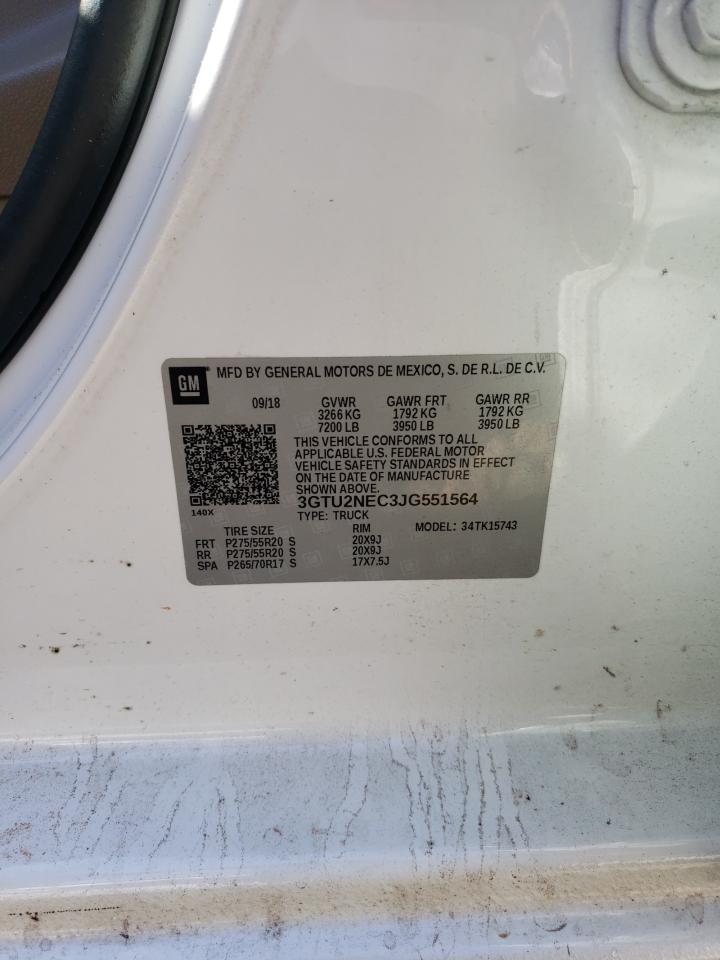 3GTU2NEC3JG551564 2018 GMC Sierra K1500 Slt