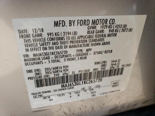 2019 Ford Ecosport Se VIN: MAJ6S3GL1KC265720 Lot: 53916614