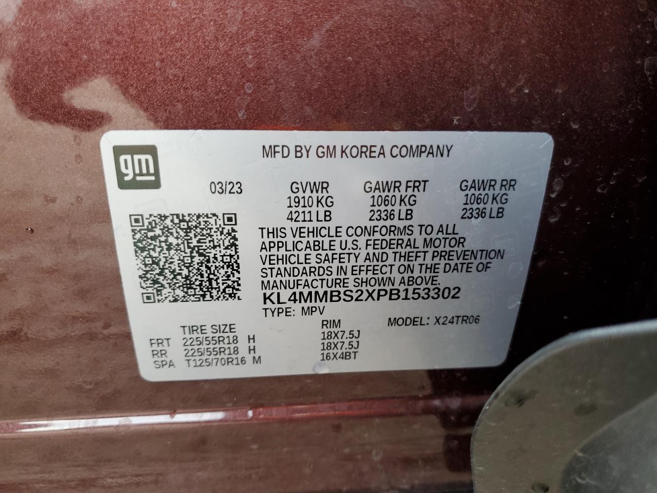 KL4MMBS2XPB153302 2023 Buick Encore Gx Preferred