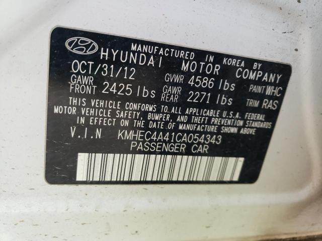 2012 Hyundai Sonata Hybrid VIN: KMHEC4A41CA054343 Lot: 57168314