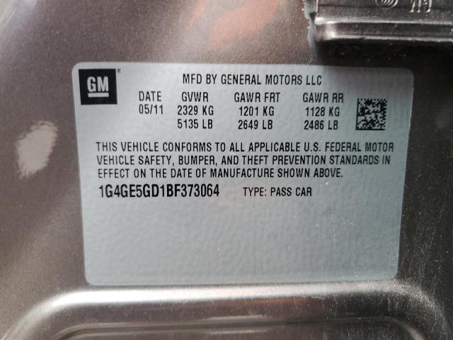 2011 Buick Lacrosse Cxs VIN: 1G4GE5GD1BF373064 Lot: 57061284