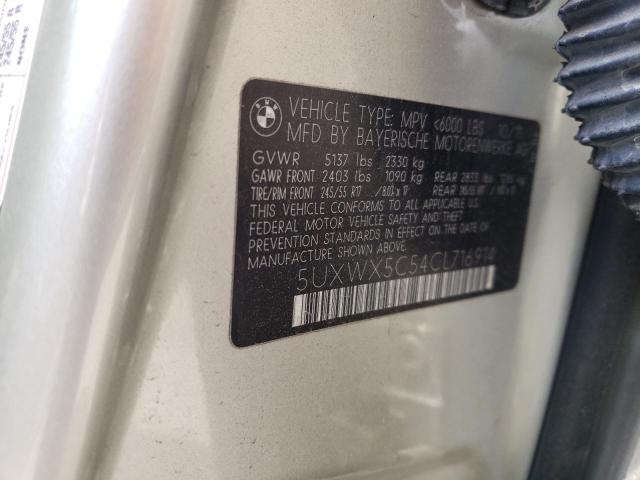 2012 BMW X3 xDrive28I VIN: 5UXWX5C54CL716914 Lot: 54652864