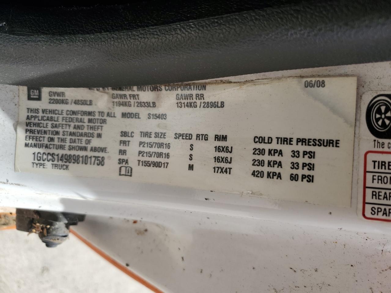 1GCCS149898101758 2009 Chevrolet Colorado