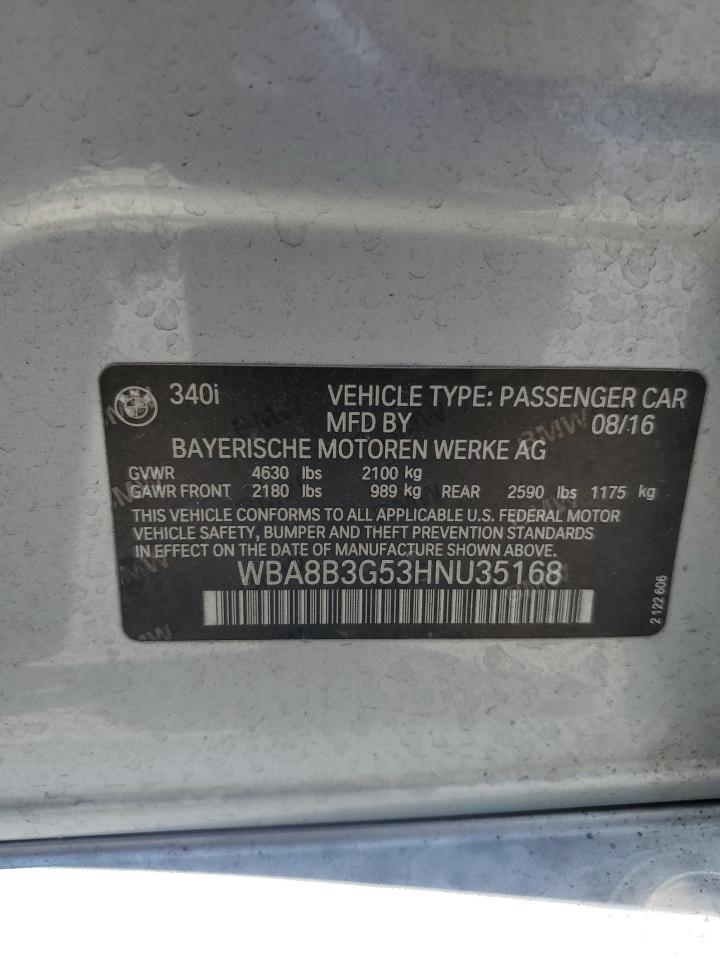 WBA8B3G53HNU35168 2017 BMW 340 I