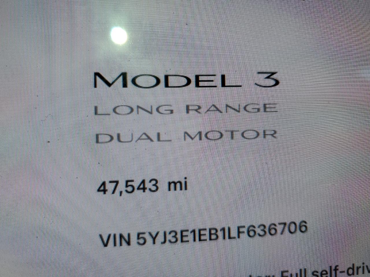 5YJ3E1EB1LF636706 2020 Tesla Model 3