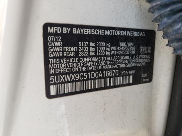 2013 BMW X3 xDrive28I VIN: 5UXWX9C51D0A16670 Lot: 56450334