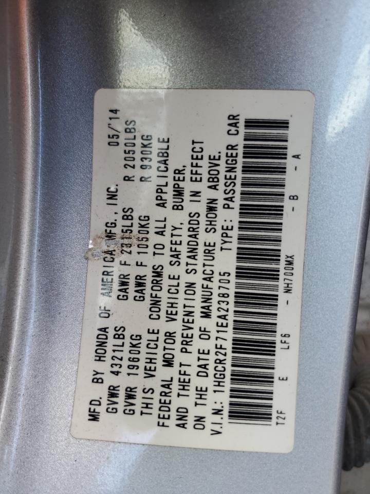 1HGCR2F71EA238705 2014 Honda Accord Ex