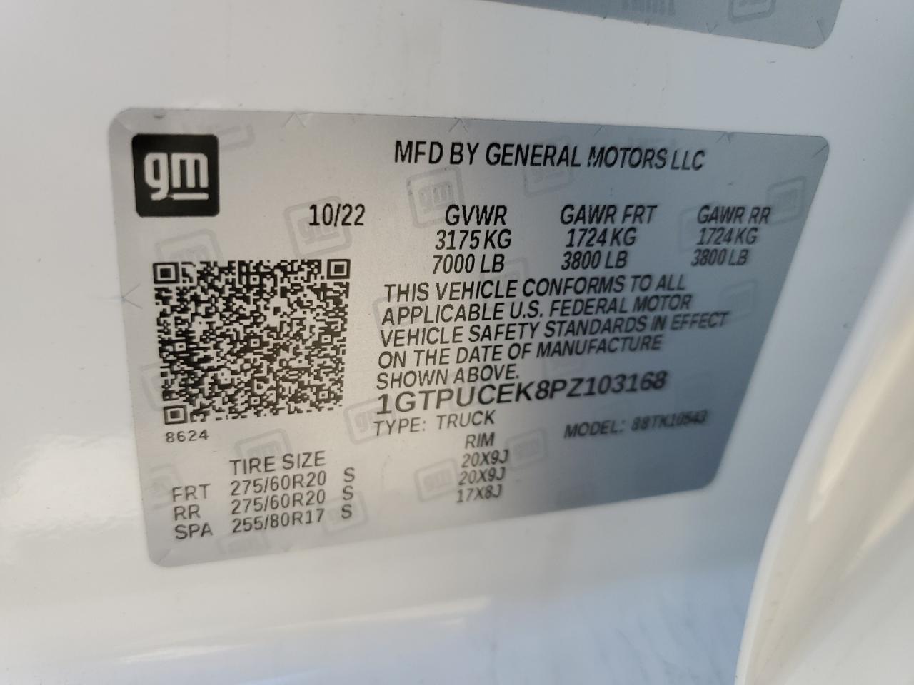 1GTPUCEK8PZ103168 2023 GMC Sierra K1500 Elevation