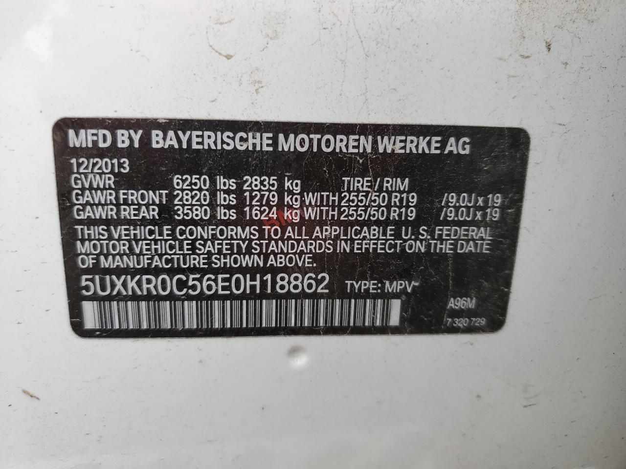5UXKR0C56E0H18862 2014 BMW X5 xDrive35I