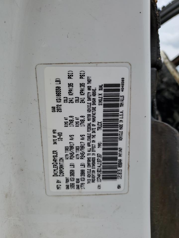 1D7HA16D14J197167 2004 Dodge Ram 1500 St