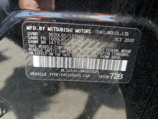 2021 Mitsubishi Mirage Es VIN: ML32AUHJ2MH001025 Lot: 55901774