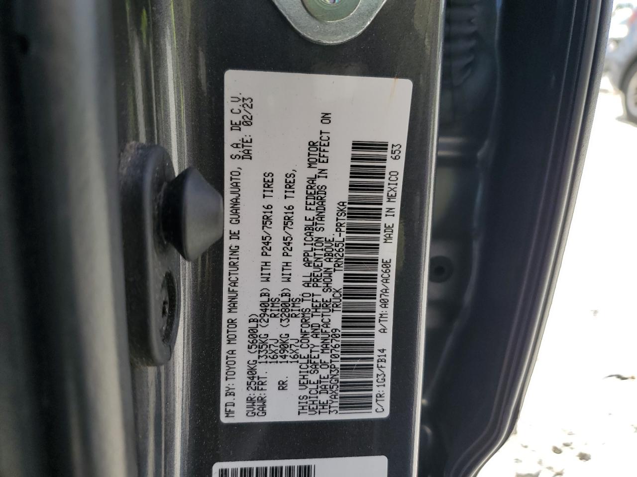 3TYAX5GN3PT076709 2023 Toyota Tacoma Double Cab