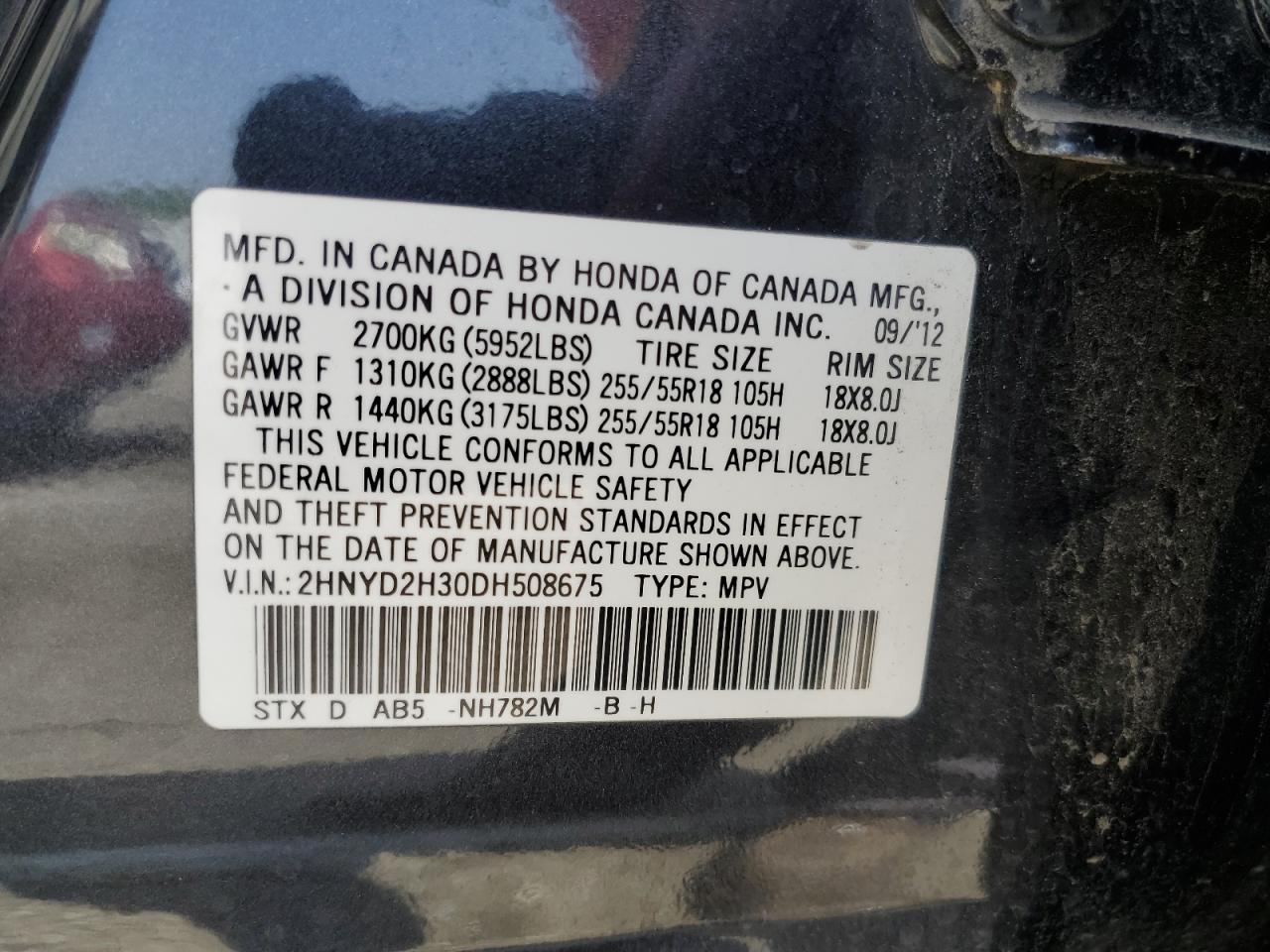 2HNYD2H30DH508675 2013 Acura Mdx Technology