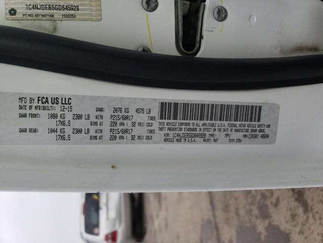 2016 Jeep Compass Latitude VIN: 1C4NJDEB5GD645928 Lot: 55703834