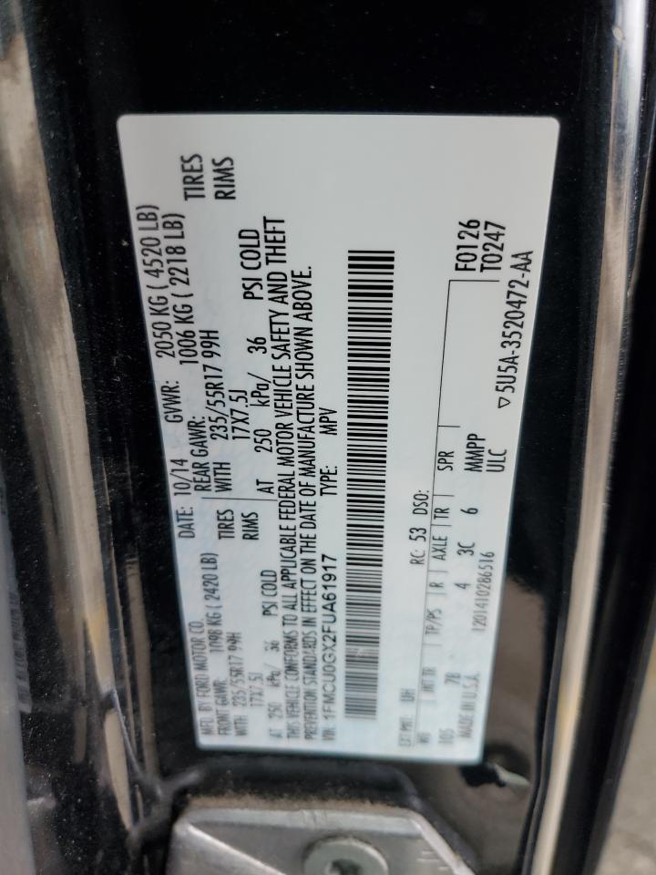 1FMCU0GX2FUA61917 2015 Ford Escape Se